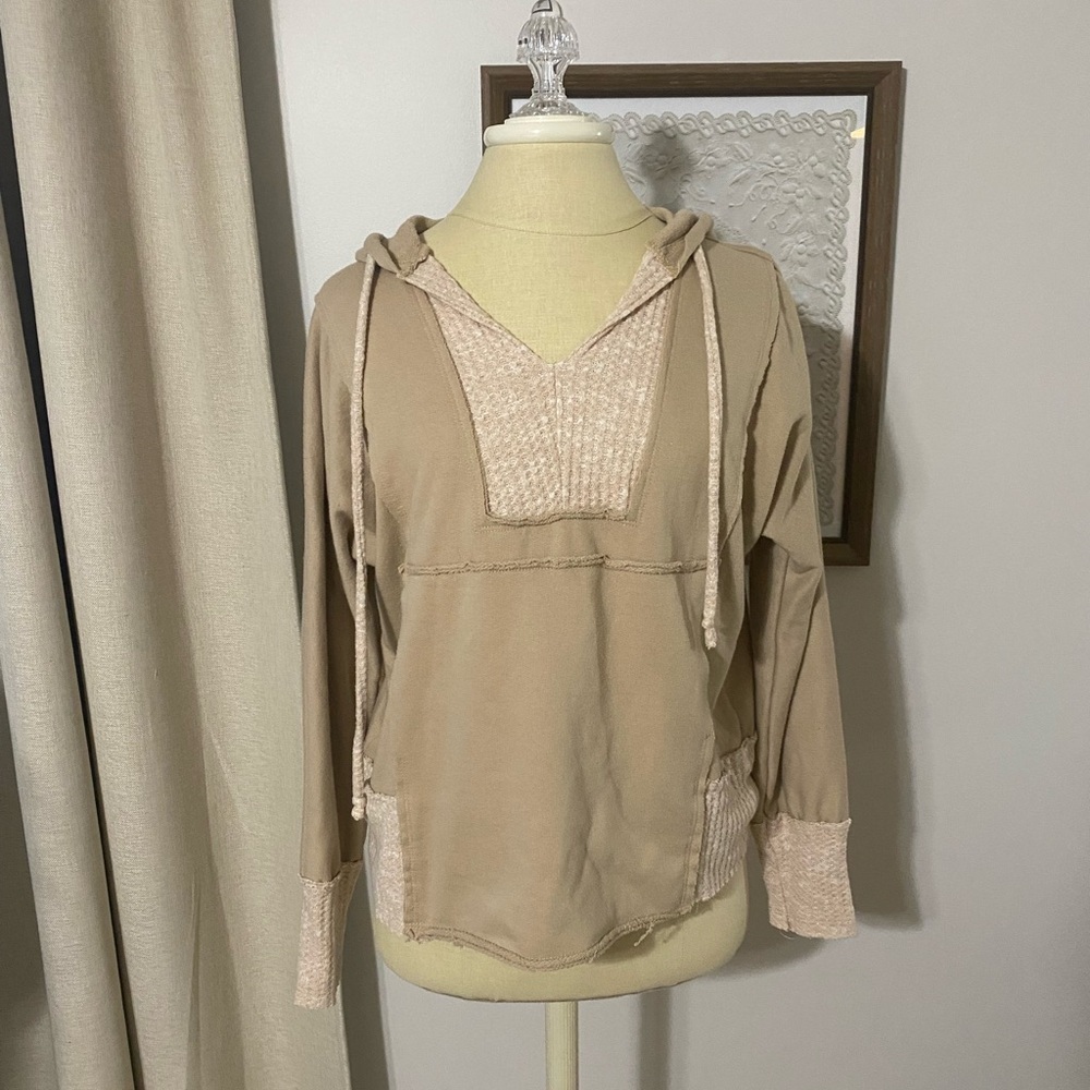 BKE Pieced Waffle Knit Pullover